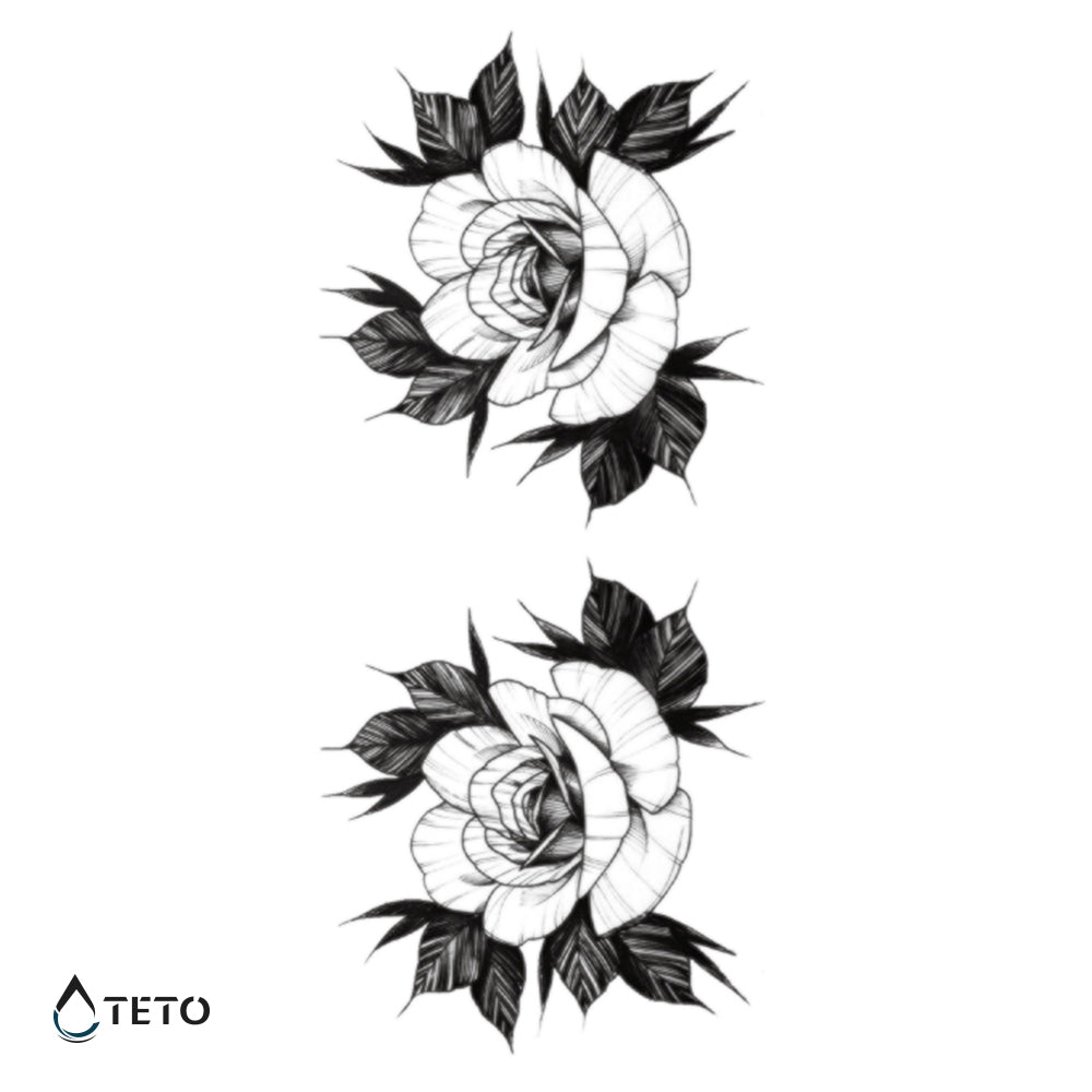 Rose grigie – set - TETO Tatuaggi Temporanei