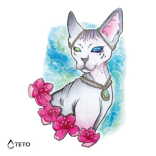 Gatto sfinge - TETO Tatuaggi Temporanei