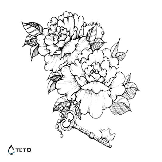 Fiori con chiave – Tipo A - TETO Tatuaggi Temporanei