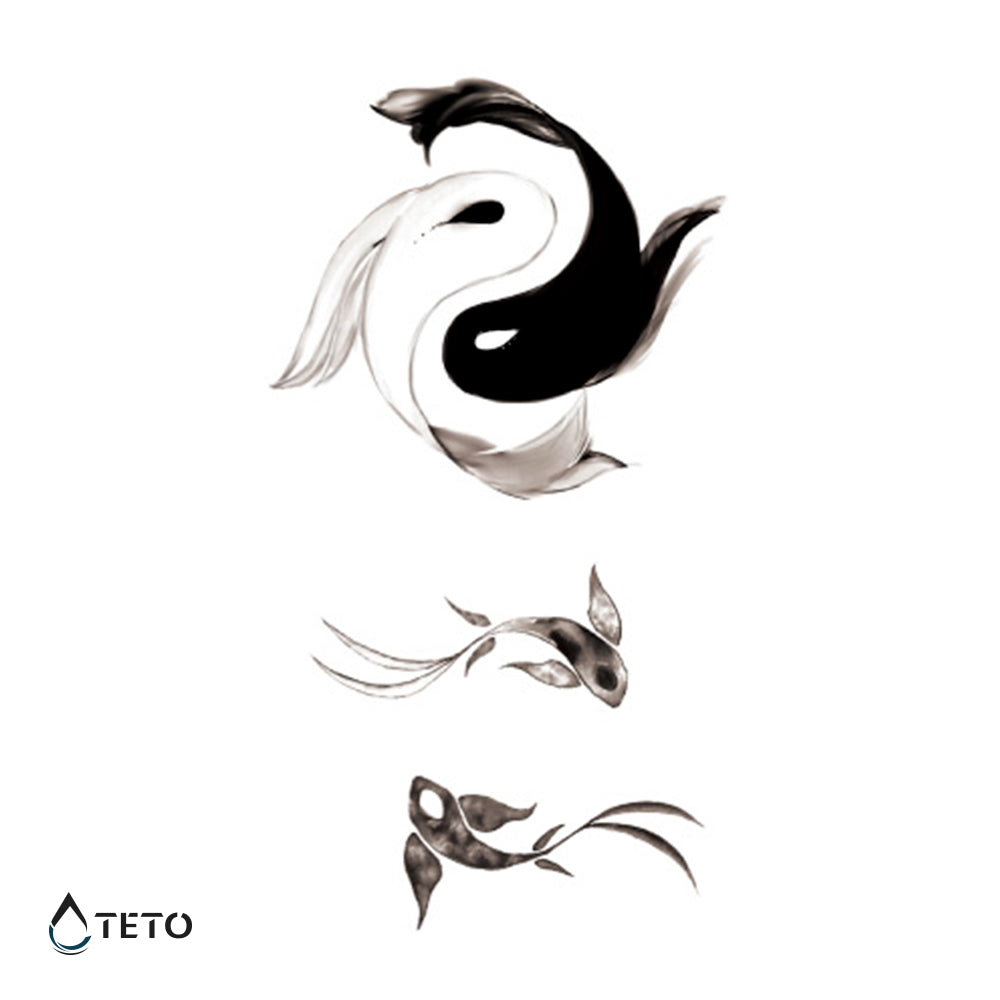 Yin yang di pesci - TETO Tatuaggi Temporanei