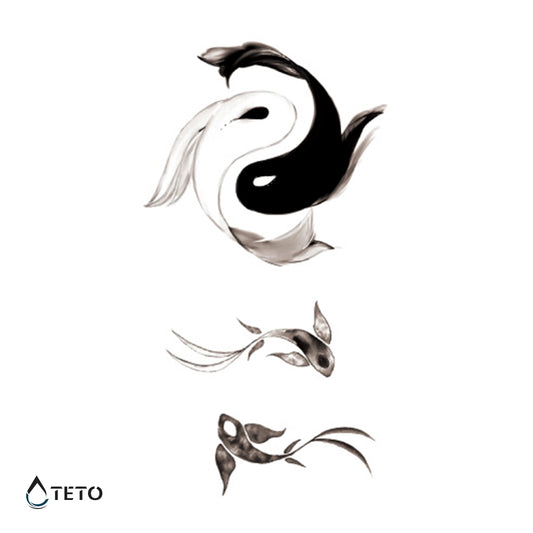 Yin yang di pesci - TETO Tatuaggi Temporanei