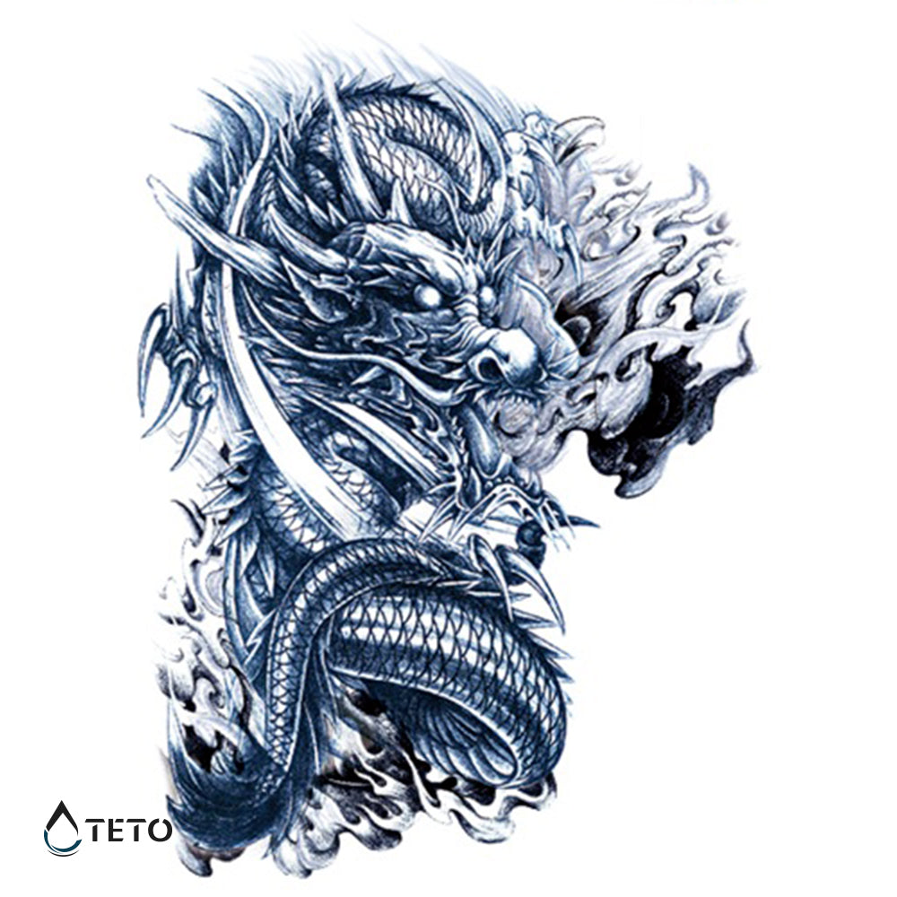 Drago che sputa fuoco - TETO Tatuaggi Temporanei