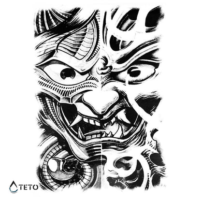 Volto di demone - TETO Tatuaggi Temporanei