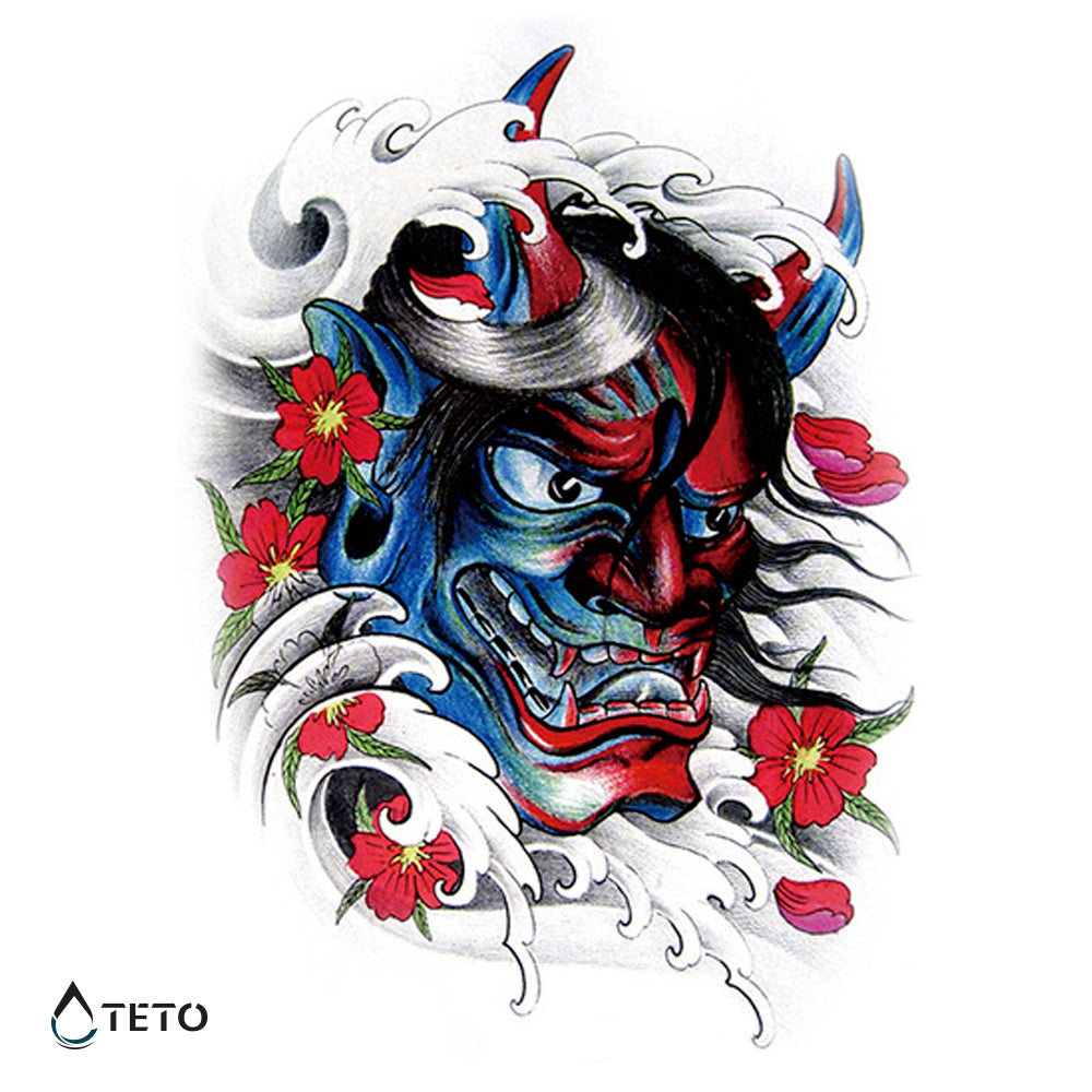Demone bicolore - TETO Tatuaggi Temporanei