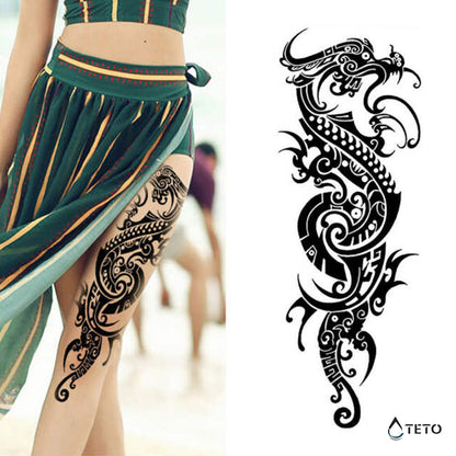 Drago tribale – Tipo A - TETO Tatuaggi Temporanei