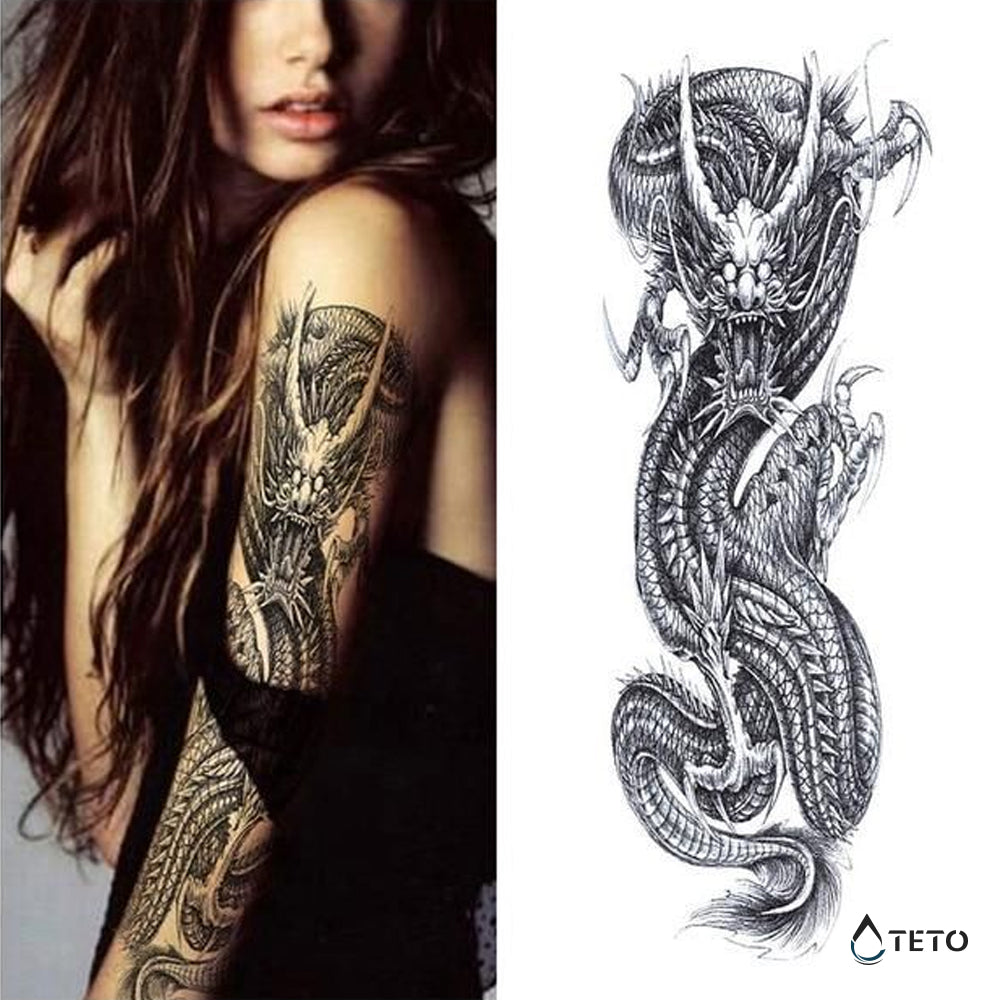 Drago arrabbiato - TETO Tatuaggi Temporanei