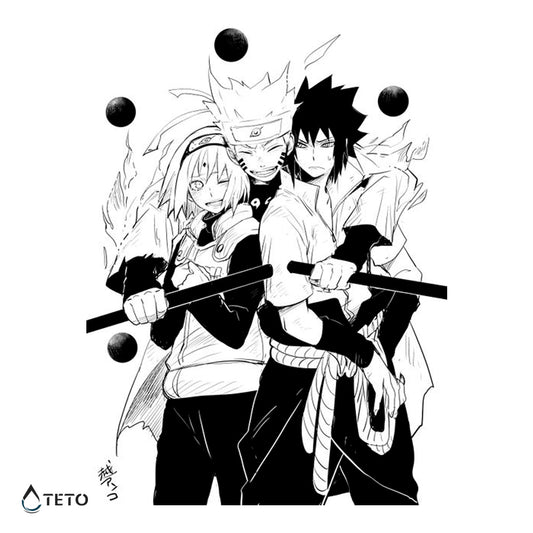 Naruto, Sakura e Sasuke - TETO Tatuaggi Temporanei