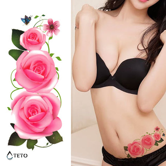 Trio di rose rosa
