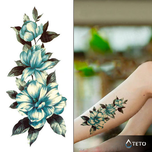 Fiori blu - TETO Tatuaggi Temporanei