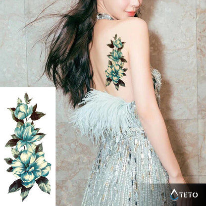 Fiori blu - TETO Tatuaggi Temporanei