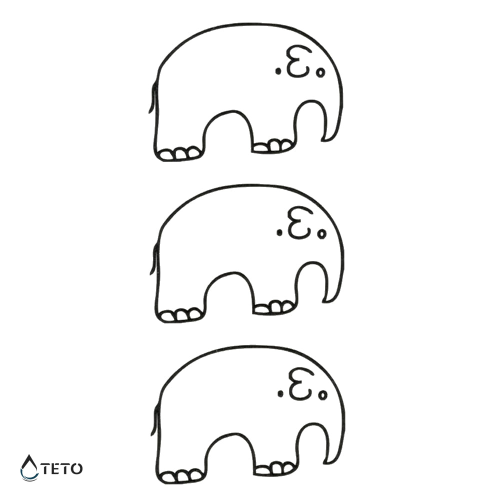 Elefanti - set - TETO Tatuaggi Temporanei