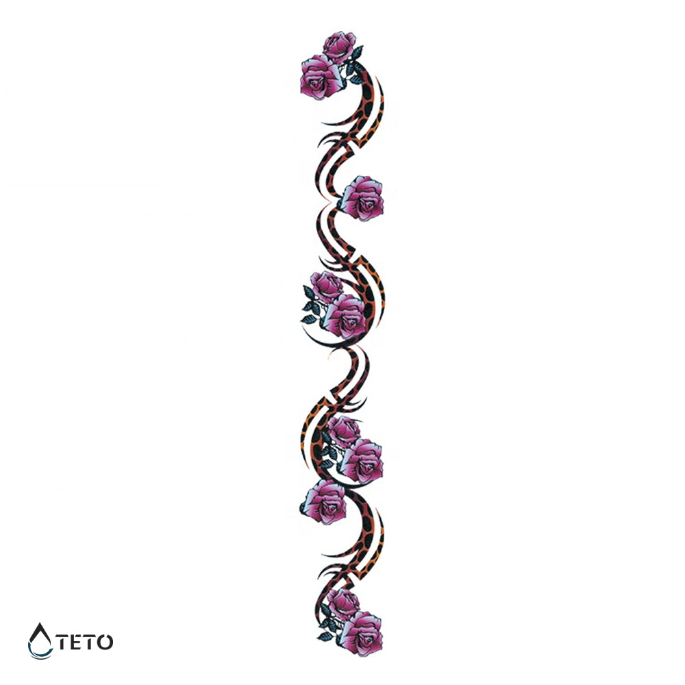 Catena di fiori – Tipo C - TETO Tatuaggi Temporanei