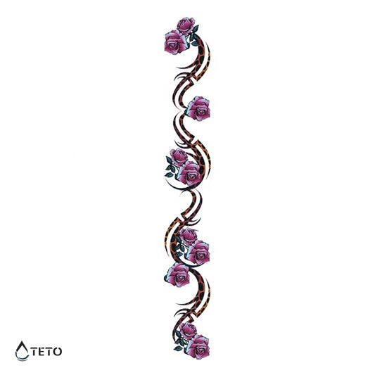 Catena di fiori – Tipo C - TETO Tatuaggi Temporanei