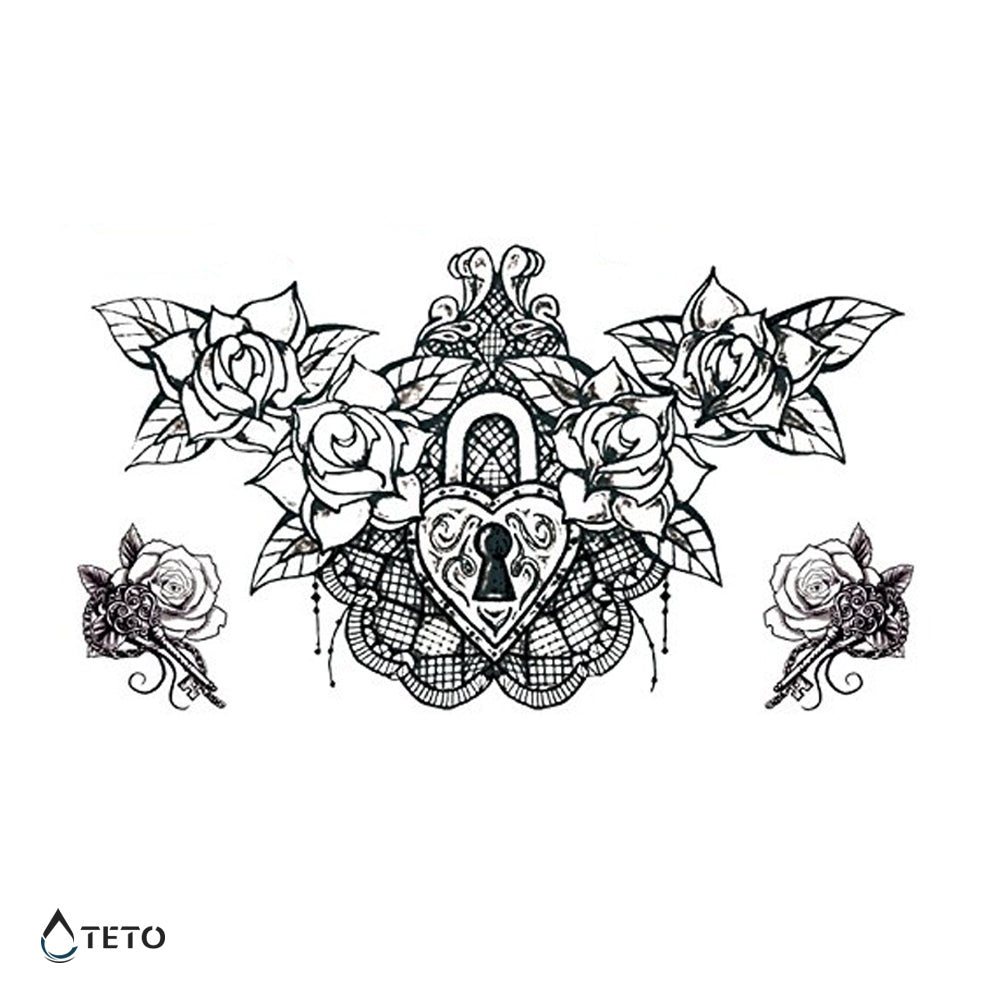 Lucchetto del cuore - set - TETO Tatuaggi Temporanei