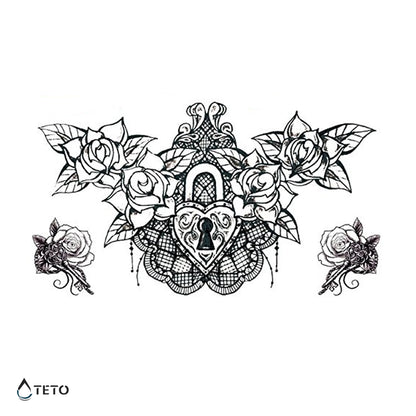 Lucchetto del cuore - set - TETO Tatuaggi Temporanei