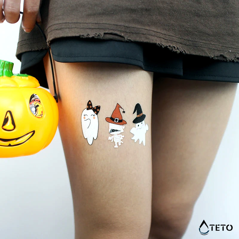 Fantasma sorridente - Brilla nel buio - TETO Tatuaggi Temporanei