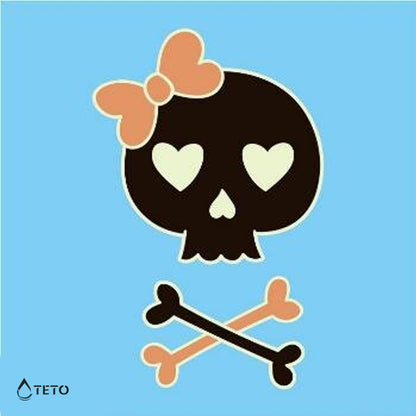 Teschio adorabile - Brilla nel buio - TETO Tatuaggi Temporanei