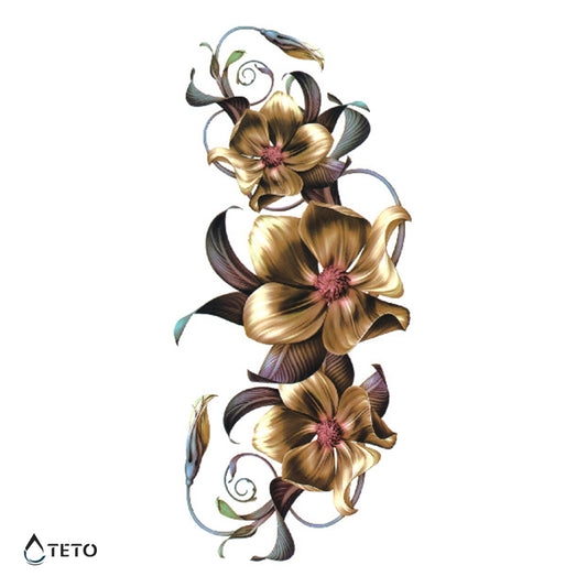 Fiori d'oro - TETO Tatuaggi Temporanei