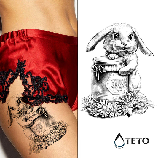 Coniglio con miele - TETO Tatuaggi Temporanei