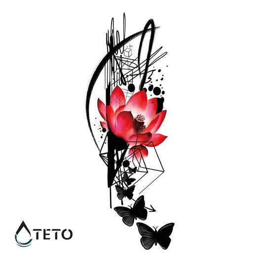 Fiore astratto - TETO Tatuaggi Temporanei