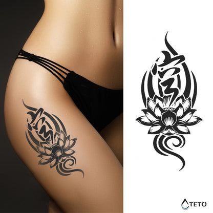 Ninfea cantore - tribale – Semipermanente - TETO Tatuaggi Temporanei