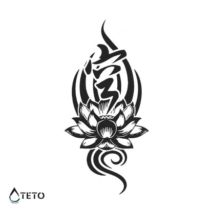 Ninfea cantore - tribale – Semipermanente - TETO Tatuaggi Temporanei