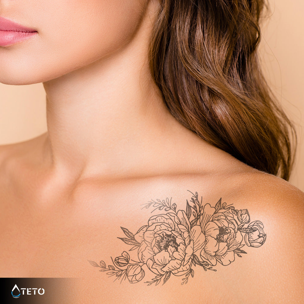 Rose con boccioli – Semipermanente - TETO Tatuaggi Temporanei