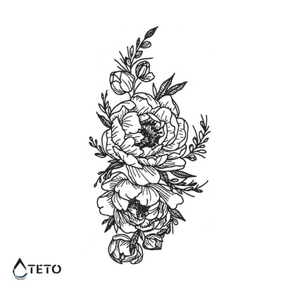 Rose con boccioli – Semipermanente - TETO Tatuaggi Temporanei