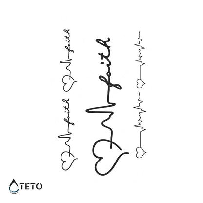 Amore, fede e vita – Semipermanente - TETO Tatuaggi Temporanei