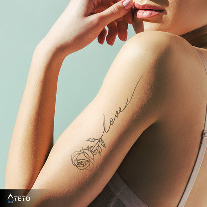 Amore - rosa - set – Semipermanente - TETO Tatuaggi Temporanei