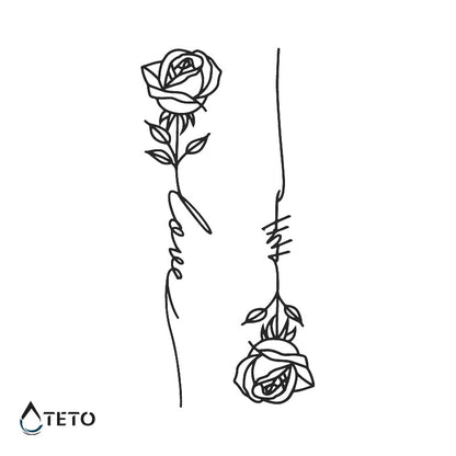 Amore - rosa - set – Semipermanente - TETO Tatuaggi Temporanei
