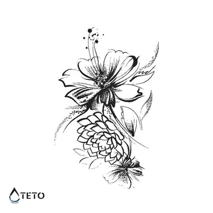 Fiori minimalisti – Semipermanente - TETO Tatuaggi Temporanei