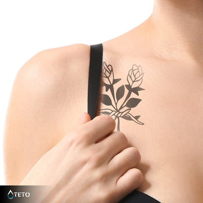 Coppia di rose – Semipermanente - TETO Tatuaggi Temporanei