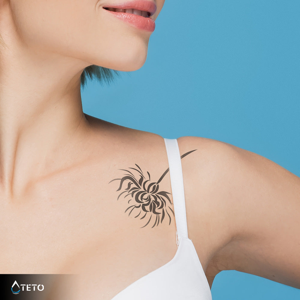 Dente di leone nero – Semipermanente - TETO Tatuaggi Temporanei