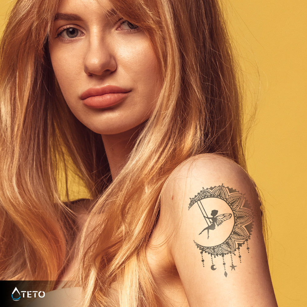 Fata nella luna – Semipermanente - TETO Tatuaggi Temporanei