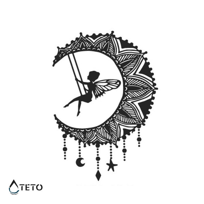 Fata nella luna – Semipermanente - TETO Tatuaggi Temporanei
