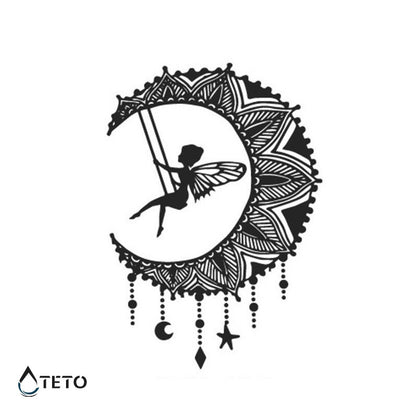 Fata nella luna – Semipermanente - TETO Tatuaggi Temporanei