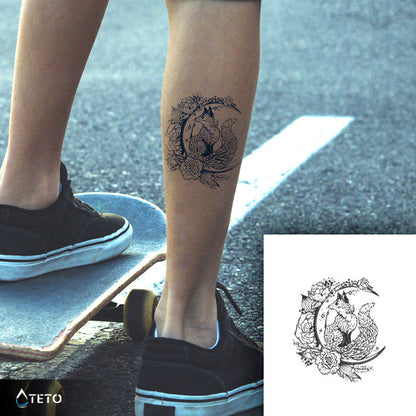 Luna e volpe – Semipermanente - TETO Tatuaggi Temporanei