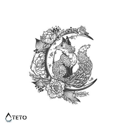 Luna e volpe – Semipermanente - TETO Tatuaggi Temporanei