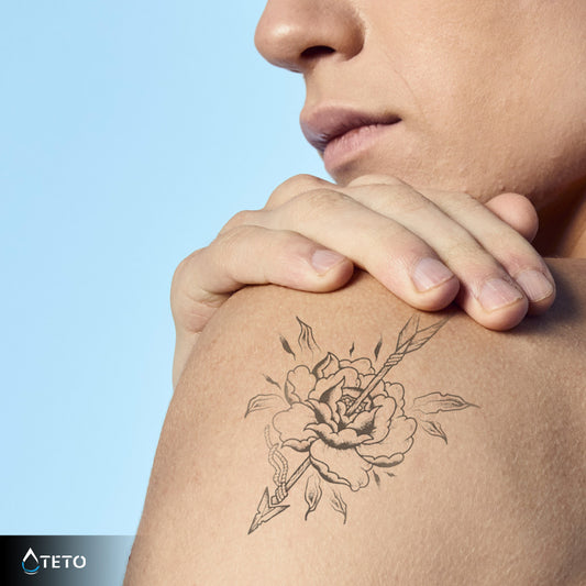 Fiore con freccia – Semipermanente - TETO Tatuaggi Temporanei