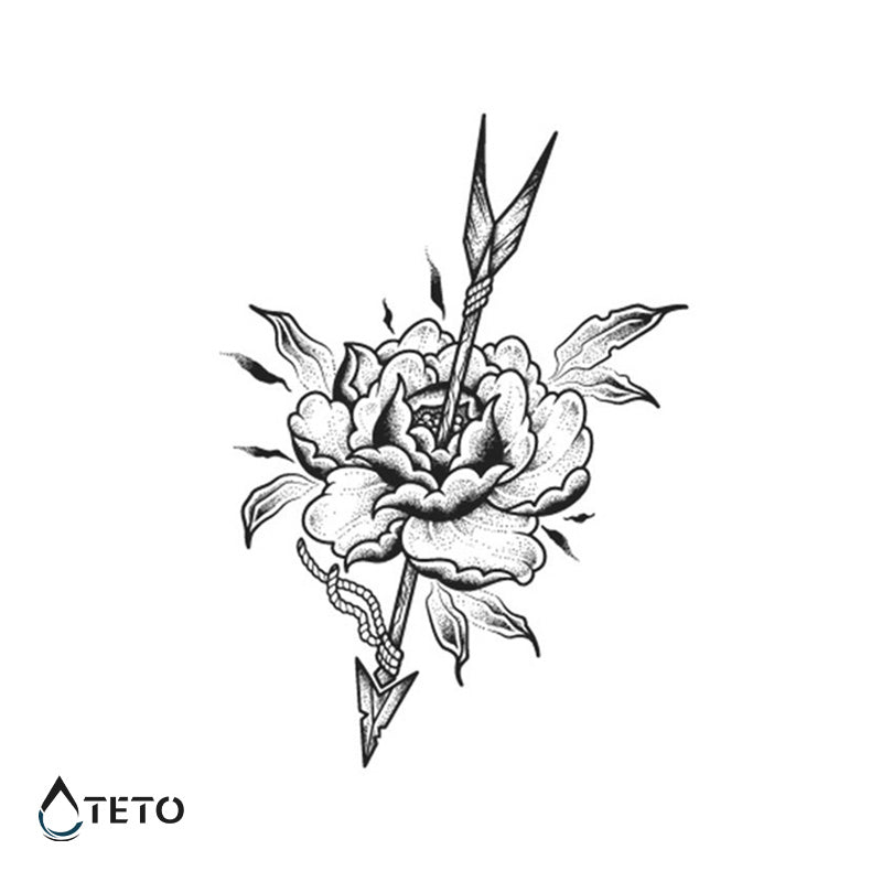 Fiore con freccia – Semipermanente - TETO Tatuaggi Temporanei