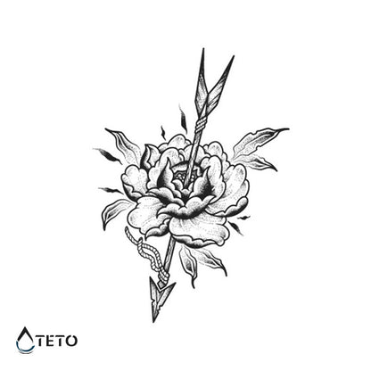 Fiore con freccia – Semipermanente - TETO Tatuaggi Temporanei