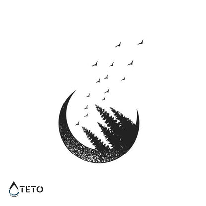 Luna della foresta – Semipermanente - TETO Tatuaggi Temporanei