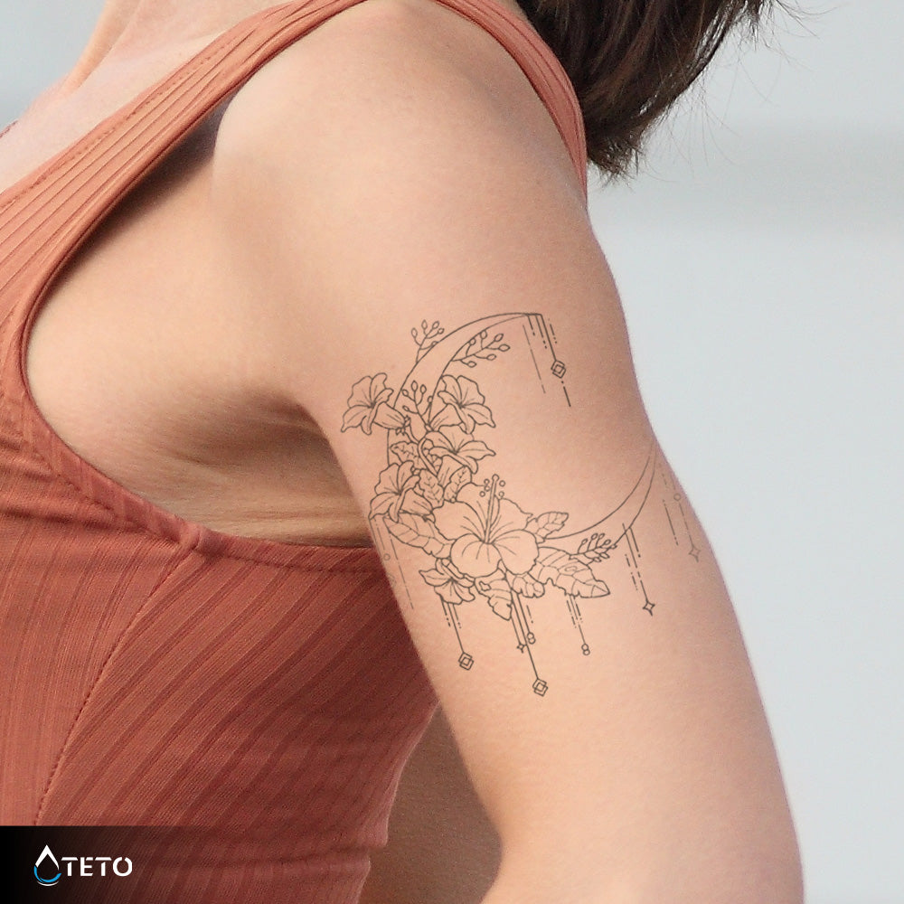 Luna tropicale – Semipermanente - TETO Tatuaggi Temporanei