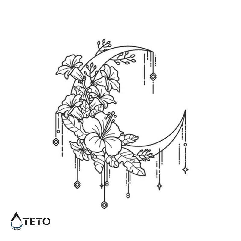 Luna tropicale – Semipermanente - TETO Tatuaggi Temporanei
