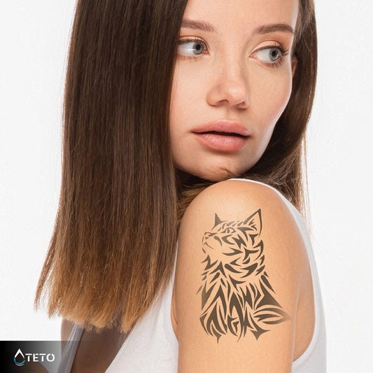 Gatto minimalista – Semipermanente - TETO Tatuaggi Temporanei