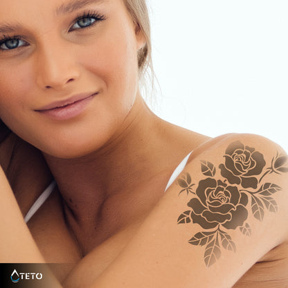 Rose nere – Semipermanente – Tipo A - TETO Tatuaggi Temporanei