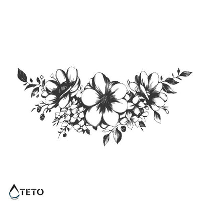 Bouquet di fiori selvatici – Semipermanente - TETO Tatuaggi Temporanei