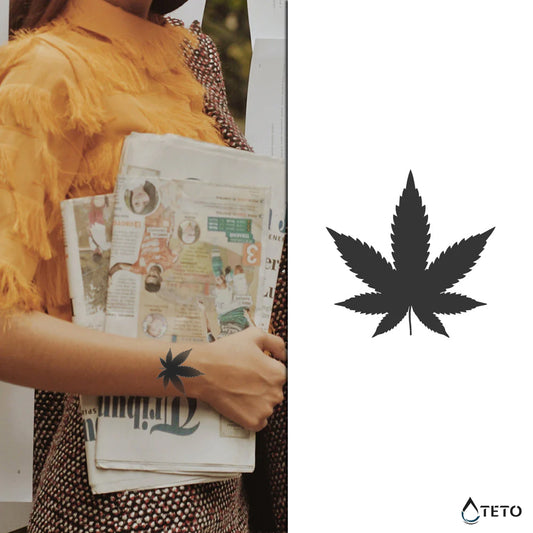 Foglia di marijuana – Semipermanente - TETO Tatuaggi Temporanei
