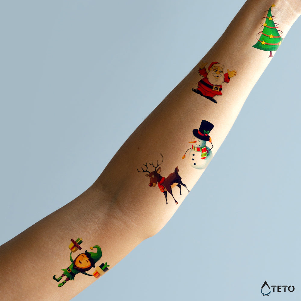Motivi natalizi - Buon Natale – set – Tipo D - TETO Tatuaggi Temporanei